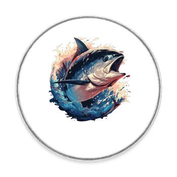 Tuna Thunfische Thunfisch - Round  fridge magnet - white - Front