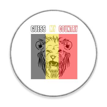 Belgium Belgian flag - Round  fridge magnet - white - Front