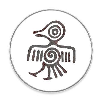 maya mexico aztec mexican tribar indian skull inca - Round  fridge magnet - white - Front