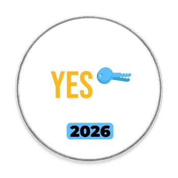 J’ai dit oui à l’adresse 2026 - Magnet rond - blanc - Devant