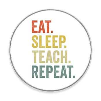 teacher statement - Round  fridge magnet - white - Front