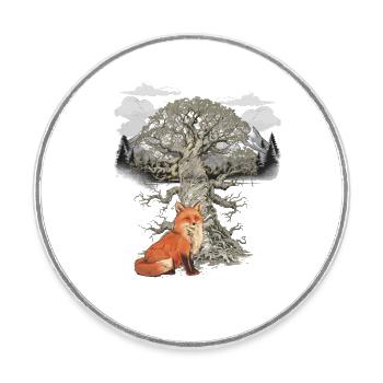 Fuchs Füchse Waldtiere Gebirge Natur Wildtiere - Runder Kühlschrankmagnet - Weiß - Vorne