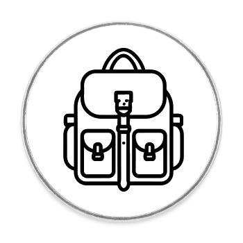 Sac à dos - Magnet rond - blanc - Devant