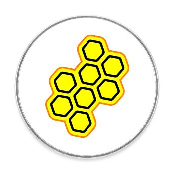 Imker symbol - Runder Kühlschrankmagnet - Weiß - Vorne
