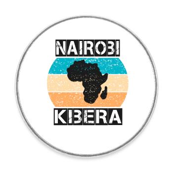 Nairobi Kibera Afrika vintage sunset Stil - Runder Kühlschrankmagnet - Weiß - Vorne