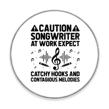 Musician Songwriter Singer Musician Music Music Pr - Round  fridge magnet - white - Front