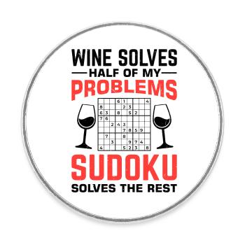 Funny Sudoku Saying - Round  fridge magnet - white - Front