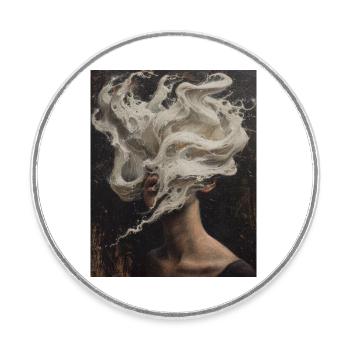 A sea of thoughts - Round  fridge magnet - white - Front