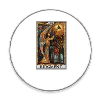 Tarotkarten Tarotkarte 20 Judgment Gericht - Runder Kühlschrankmagnet - Weiß - Vorne