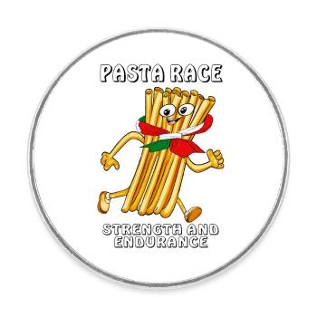 FORCE ET ENDURANCE DE LA COURSE DE PÂTES - Magnet rond - blanc - Devant