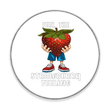 RESSENTEZ LA SENSATION DE LA FRAISE - Magnet rond - blanc - Devant