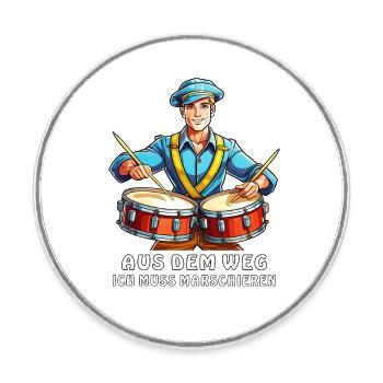 MARCHING BAND OUT OF THE WAY - Round  fridge magnet - white - Front