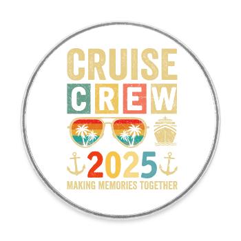 Cruise Crew 2025 - Runder Kühlschrankmagnet - Weiß - Vorne