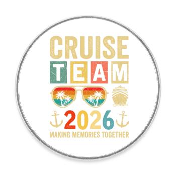 Cruise Team 2026 - Runder Kühlschrankmagnet - Weiß - Vorne