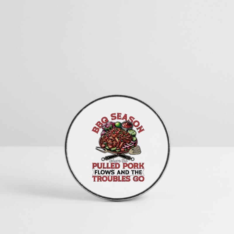 Pulled Pork BBQ Season Where The Pulled Grilling Runder Kühlschrankmagnet