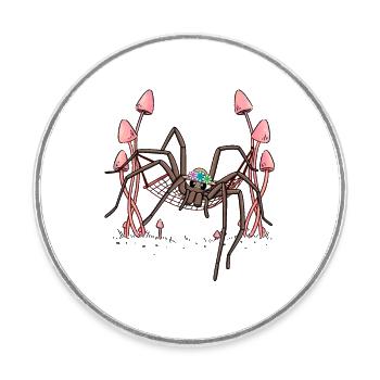 Spinne Spinnen abhängen Hängematte Spinnennetz - Runder Kühlschrankmagnet - Weiß - Vorne