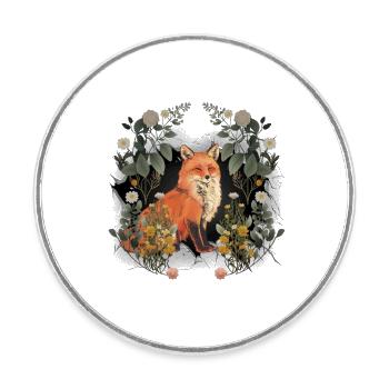 Fuchs Kind Kinder Waldbewohner Waldtiere Füchsin - Runder Kühlschrankmagnet - Weiß - Vorne