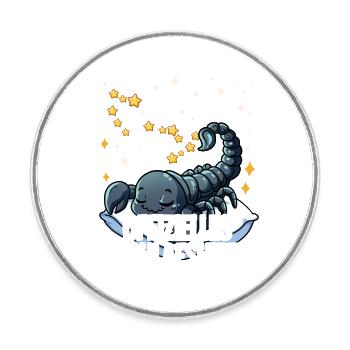 Offizielles Schlafshirt Sternzeichen Skorpion - Runder Kühlschrankmagnet - Weiß - Vorne