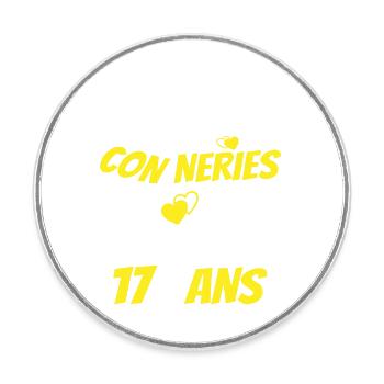 j'ai 17 ans / t-shirt anniversaire 17 ans - Magnet rond - blanc - Devant
