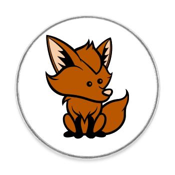 fuchs comic tier - Runder Kühlschrankmagnet - Weiß - Vorne
