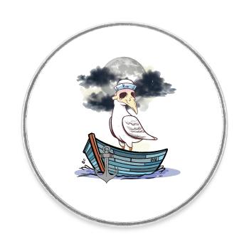 Halloween Möwe Möwen Boot Fährmann Boote - Runder Kühlschrankmagnet - Weiß - Vorne