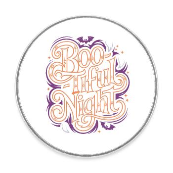 Boo-Tiful Nuit Halloween Effrayant Drôle - Magnet rond - blanc - Devant