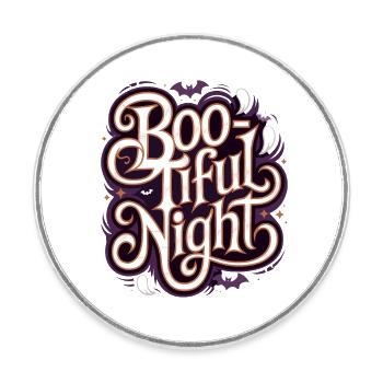 Boo-Tiful Nuit Halloween Effrayant Drôle - Magnet rond - blanc - Devant
