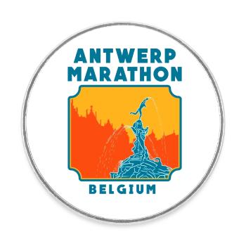 Antwerpen-Marathon - Belgien - Runder Kühlschrankmagnet - Weiß - Vorne