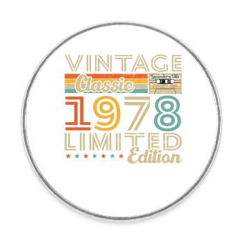 Vintage 1978 Birthday Gift - Round  fridge magnet - white - Front