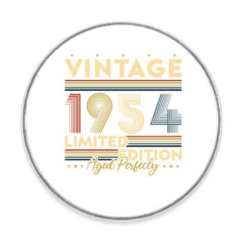 Vinatge 1954 Geburtstagsgeschenk - Runder Kühlschrankmagnet - Weiß - Vorne