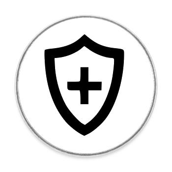 Health Shield - Round  fridge magnet - white - Front