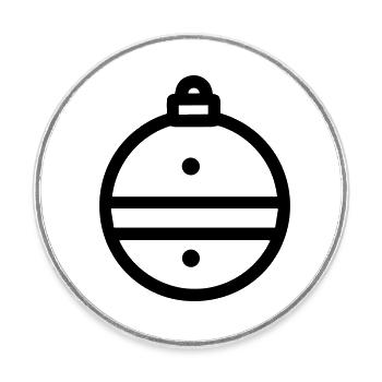 Christmas Ball - Round  fridge magnet - white - Front