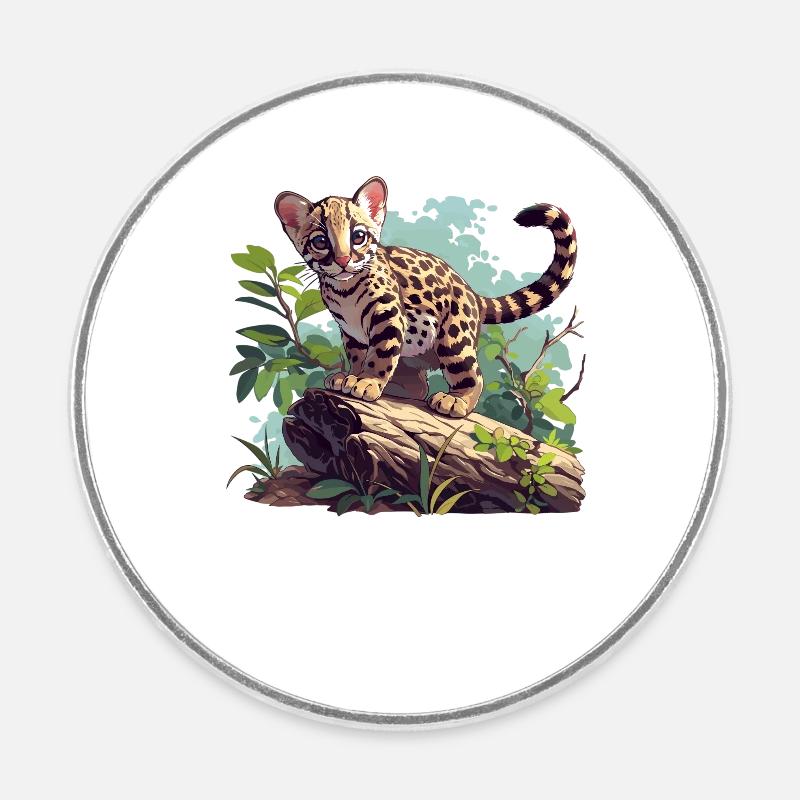 Ocelots Ocelot - Magnet rond - blanc