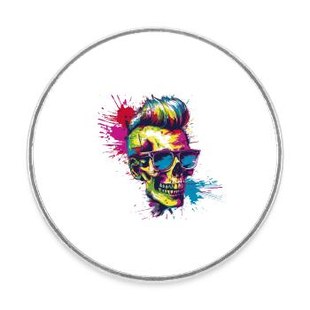 Punk Skull Party - Magnet rond - blanc - Devant