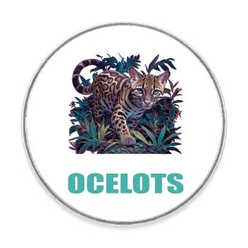 Ocelots Ocelot - Magnet rond - blanc - Devant