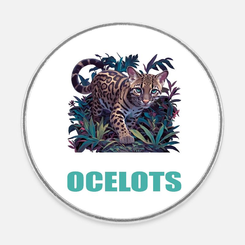 Ocelots Ocelot - Rund køleskabsmagnet - hvid