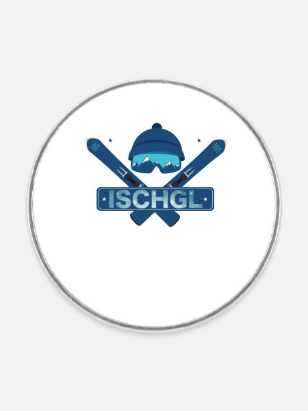 Ischgl Ski - Runder Kühlschrankmagnet - Weiß