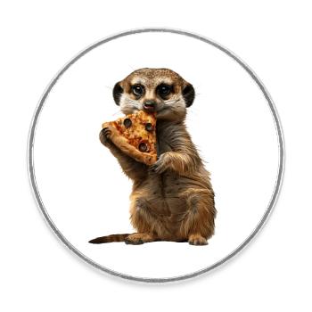 Erdmännchen - Runder Kühlschrankmagnet - Weiß - Vorne