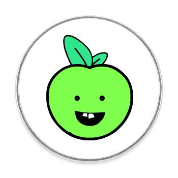apfel smile - Runder Kühlschrankmagnet - Weiß - Vorne