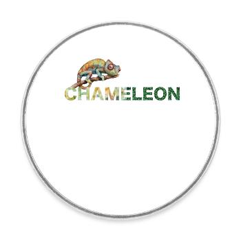 Chamäleon Caméléon - Magnet rond - blanc - Devant