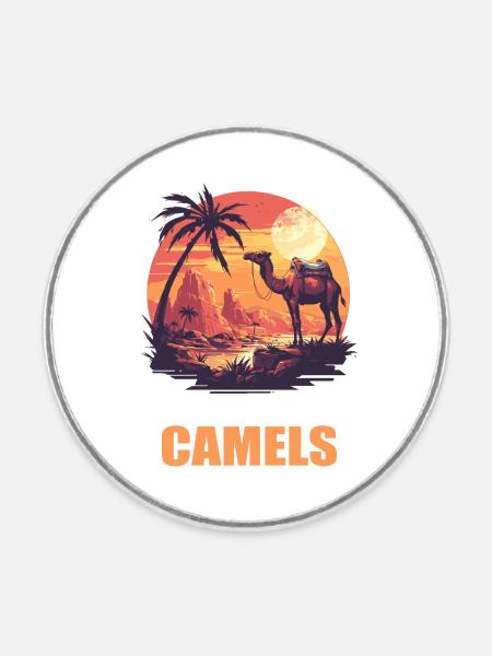 Camel Kamele Kamel - Runder Kühlschrankmagnet - Weiß