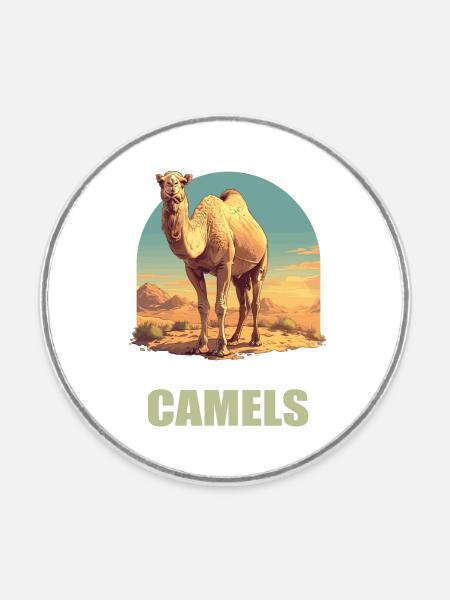 Camel Kamele Kamel - Runder Kühlschrankmagnet - Weiß