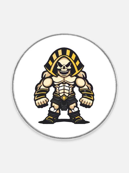 skull pharao - Runder Kühlschrankmagnet - Weiß