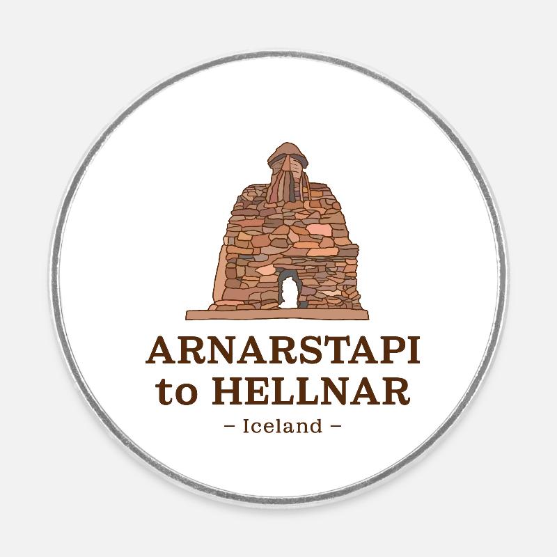 Arnarstapi to Hellnar – Iceland - Round  fridge magnet - white