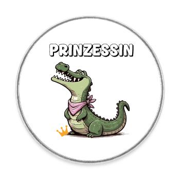 Carnaval Crocodile Princesse Cologne Alaaf Manger - Magnet rond - blanc - Devant
