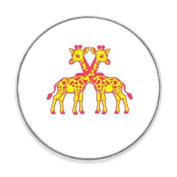 Giraffe Giraffen Zoo Zootiere Kinder Kind Safari - Runder Kühlschrankmagnet - Weiß - Vorne