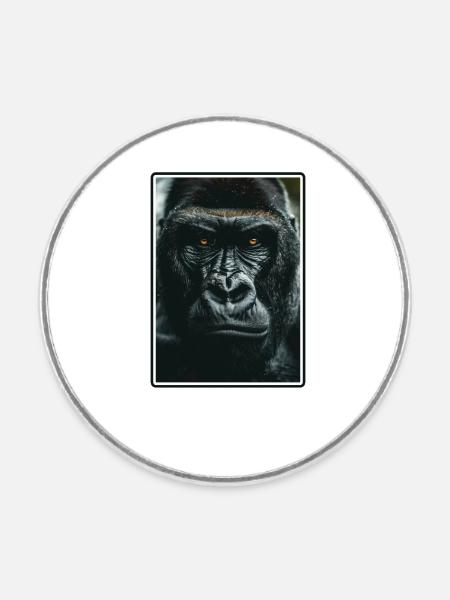 Gorillas Gorilla - Runder Kühlschrankmagnet - Weiß