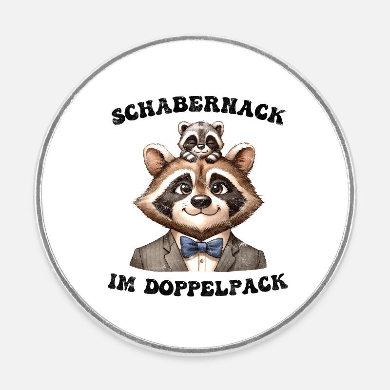 Schabernack im Doppelpack - Runder Kühlschrankmagnet - Weiß