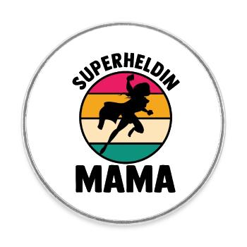 Mutter Superheldin Mama - Runder Kühlschrankmagnet - Weiß - Vorne
