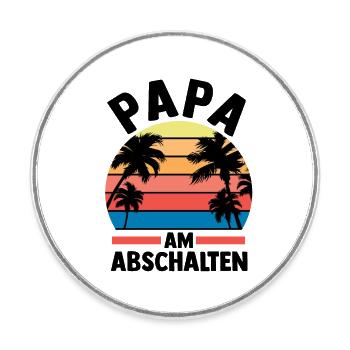 Urlaub Urlauber Vater Papa - Runder Kühlschrankmagnet - Weiß - Vorne